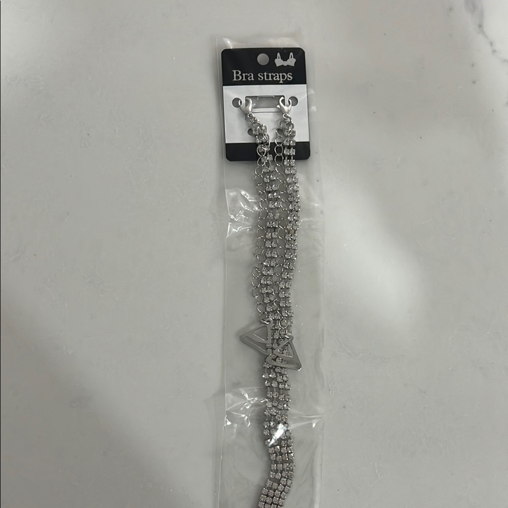 Silver Rhinestone Bra Straps